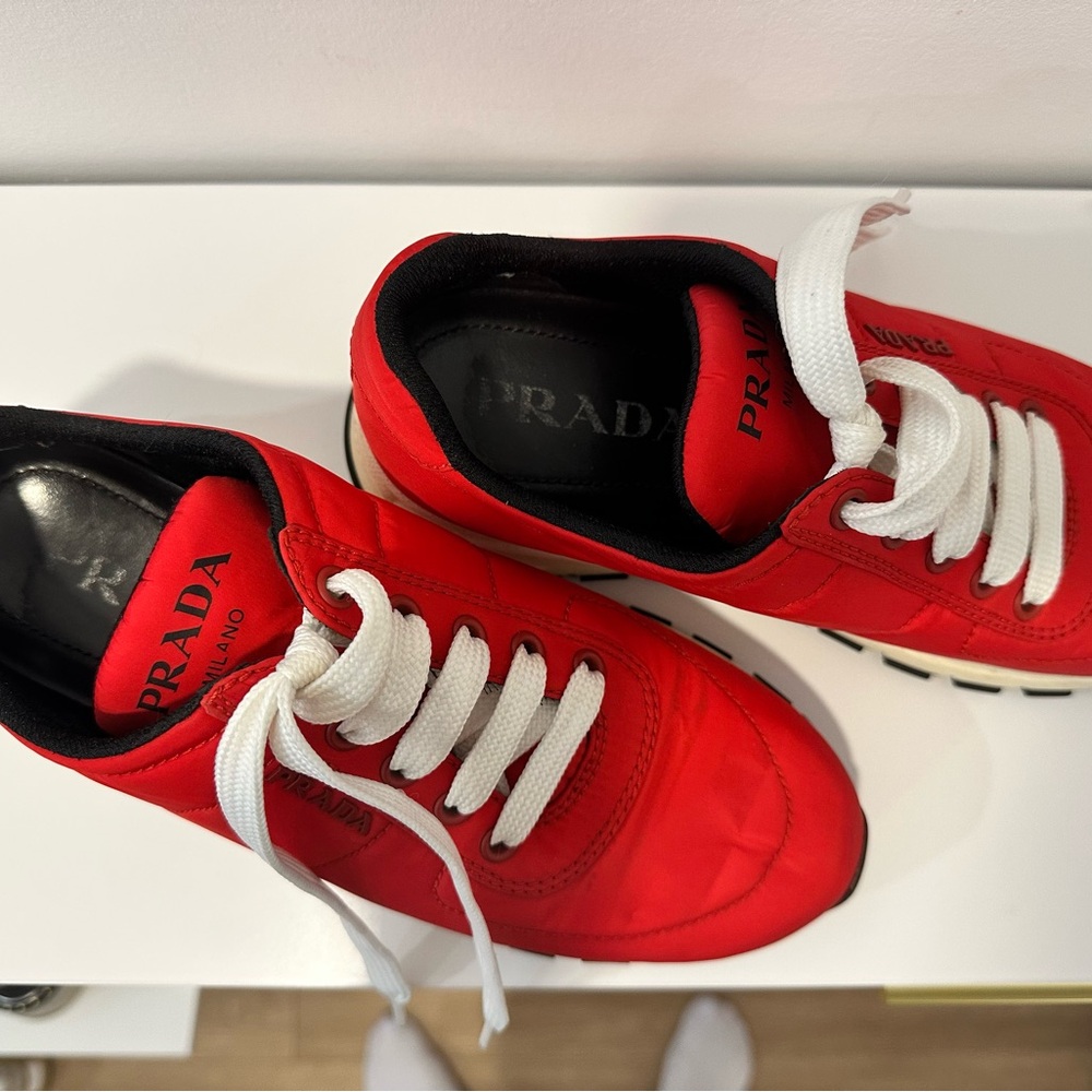 Prada women red sneakers - Picture 2 of 5